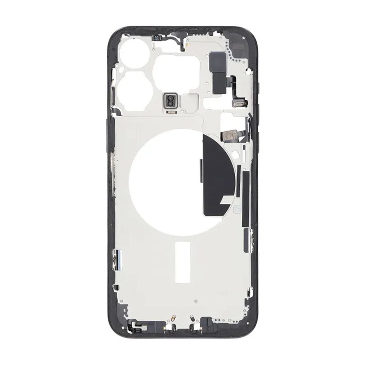 Mittenram med smådelar för iPhone 15 Pro Max - Svart Titan OEM