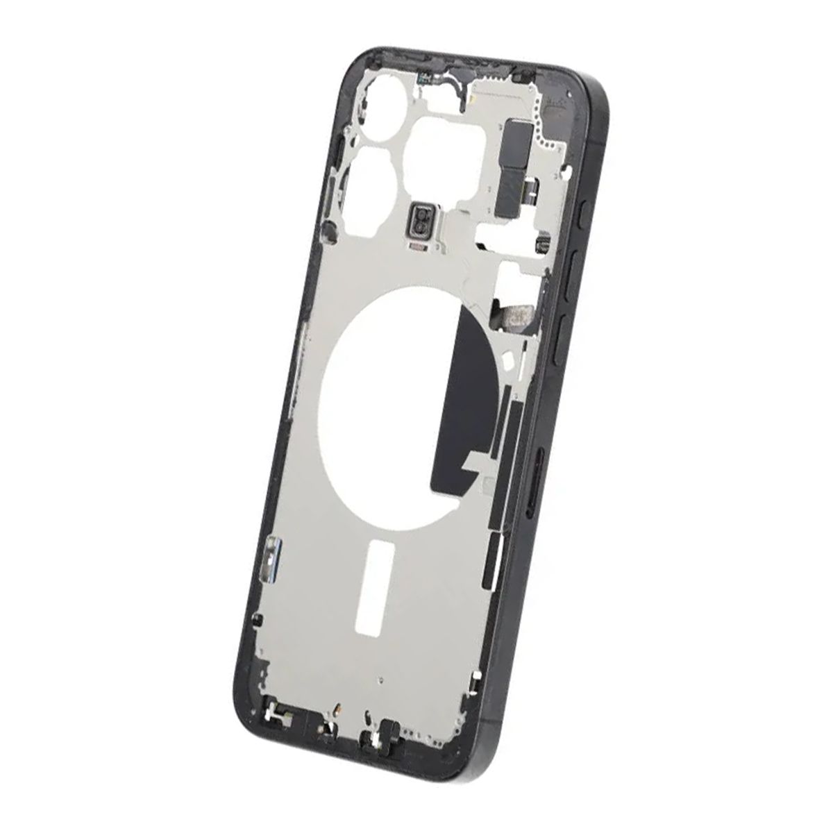 Mittenram med smådelar för iPhone 15 Pro Max - Svart Titan OEM