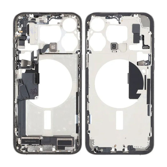 Mittenram med smådelar för iPhone 15 Pro Max - Naturlig Titan OEM