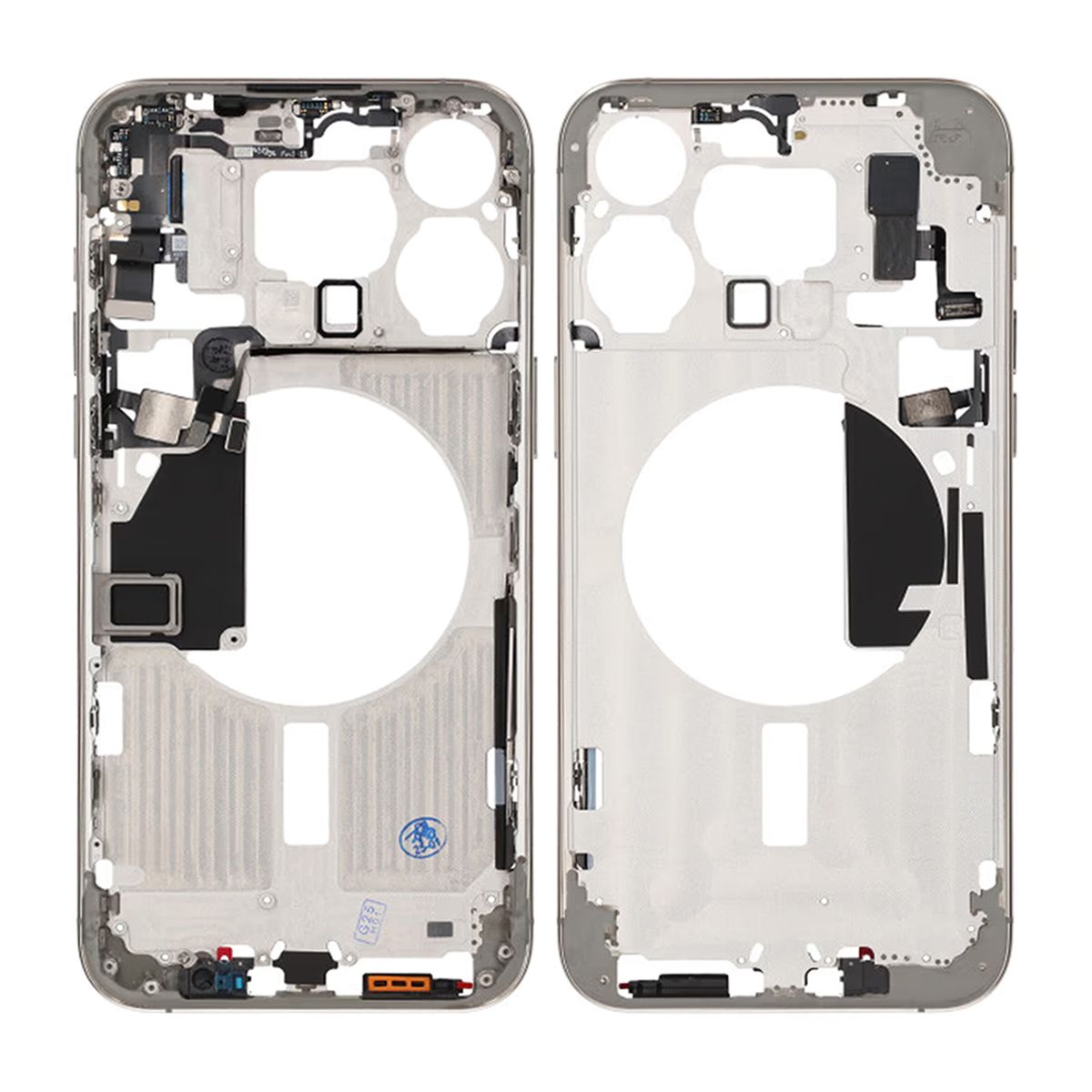 iPhone 15 Pro Max Back Cover Middle Frame Original Natural Titanium With Small Parts