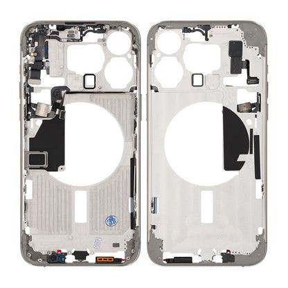 iPhone 15 Pro Max Back Cover Middle Frame Original Natural Titanium With Small Parts