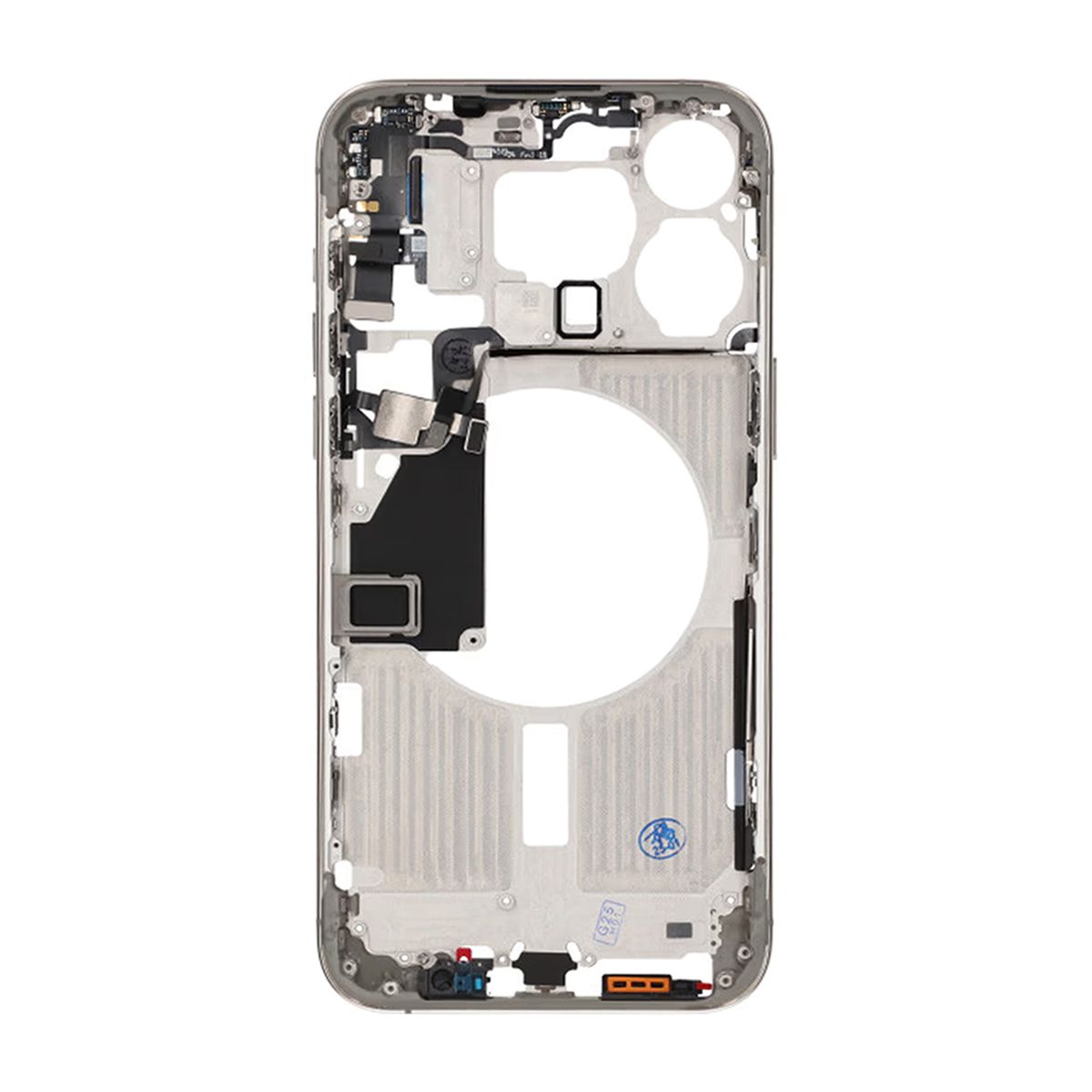 iPhone 15 Pro Max Back Cover Middle Frame Original Natural Titanium With Small Parts