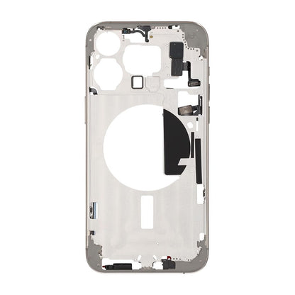 iPhone 15 Pro Max Back Cover Middle Frame Original Natural Titanium With Small Parts
