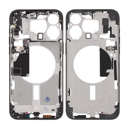 iPhone 15 Pro Max Middle Frame with Small Parts OEM - Titanium Black