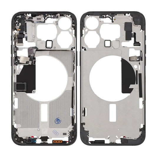 iPhone 15 Pro Max Middle Frame with Small Parts OEM - Titanium Black