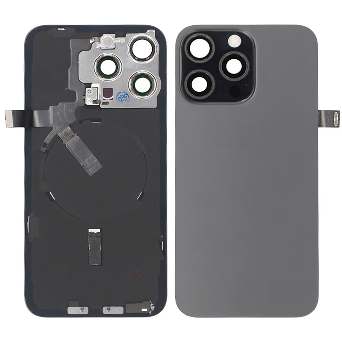 iPhone 15 Pro Max Baksida Glas Komplett OEM - Titansvart