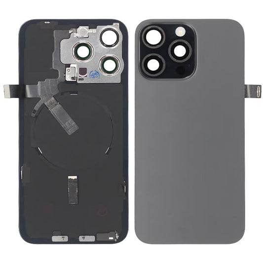 iPhone 15 Pro Max Baksida Glas Komplett OEM - Titansvart