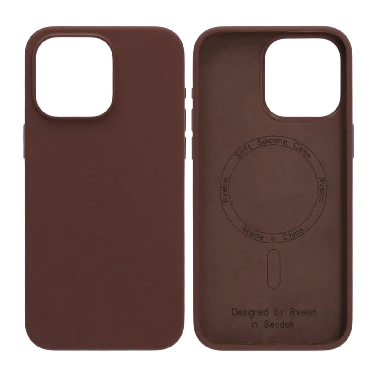 iPhone 15 Pro Max Case - Silicone With Magsafe Rvelon Earthy Brown