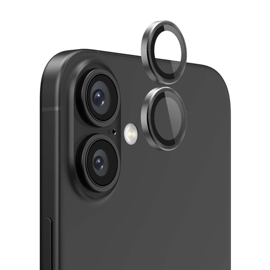 iPhone 16/16 Plus Kameralins med metallram - Svart