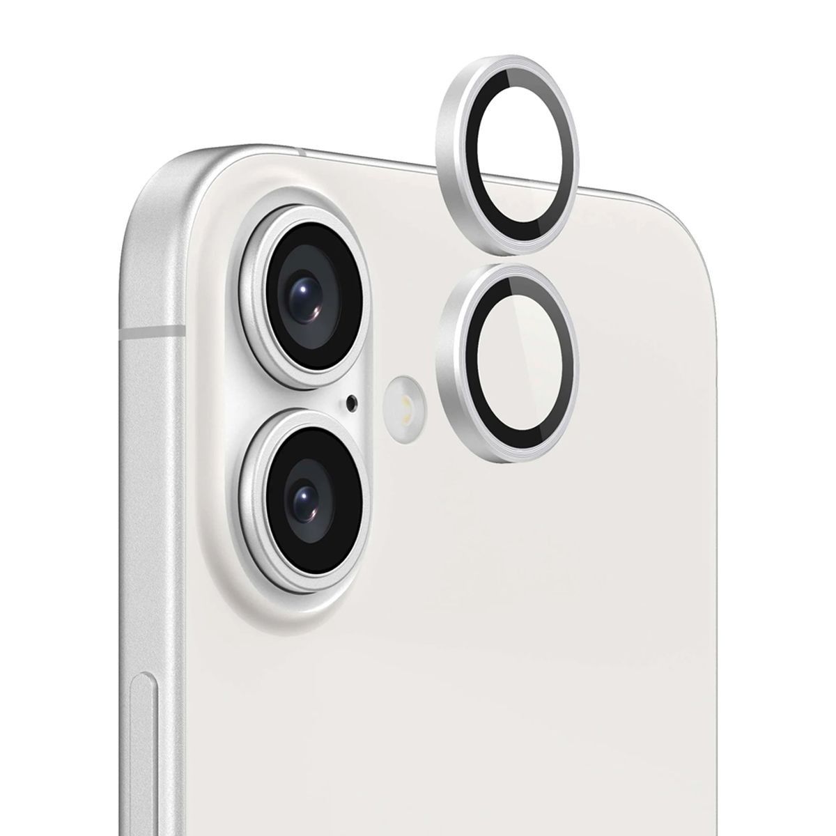 iPhone 16/16 Plus Kameralins med metallram - Vit