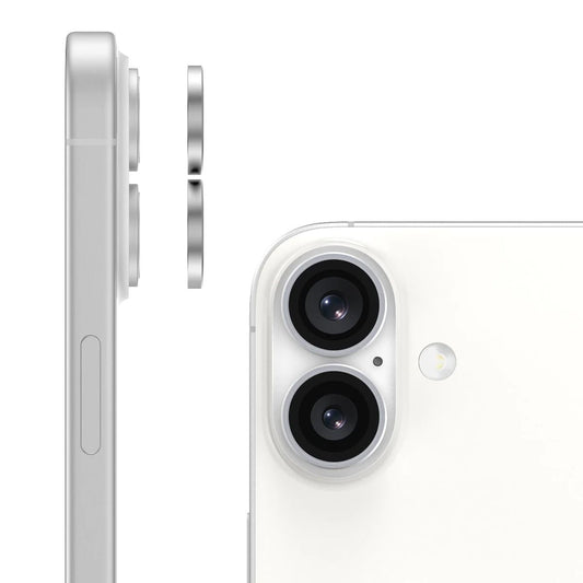 iPhone 16/16 Plus Kameralins med metallram - Vit
