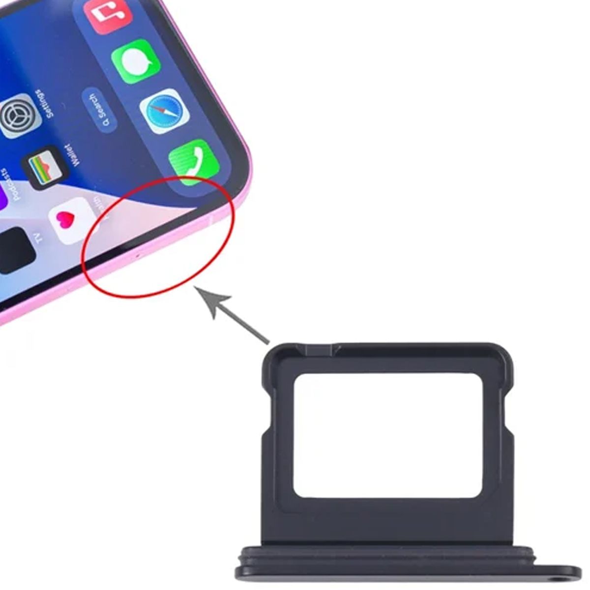 iPhone 16/16 Plus Simkortshållare -  Svart