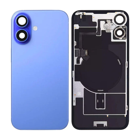 iPhone 16 Baksida Glas med smådelar - Blå