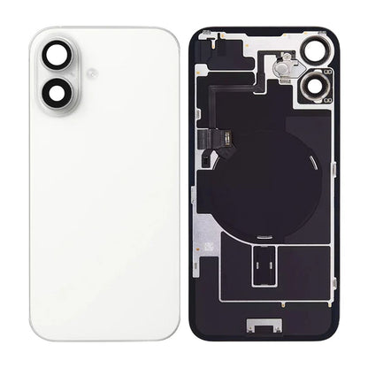 iPhone 16 Baksida Glas med smådelar - Vit