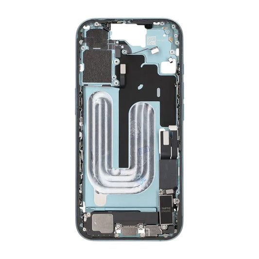 Middle frame with small parts for iPhone 16 - Green OEM