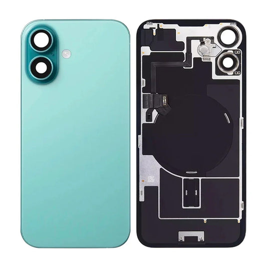 iPhone 16 Plus Baksida Glas med smådelar - Grön
