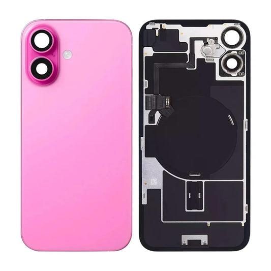 iPhone 16 Plus Baksida Glas med smådelar - Rosa
