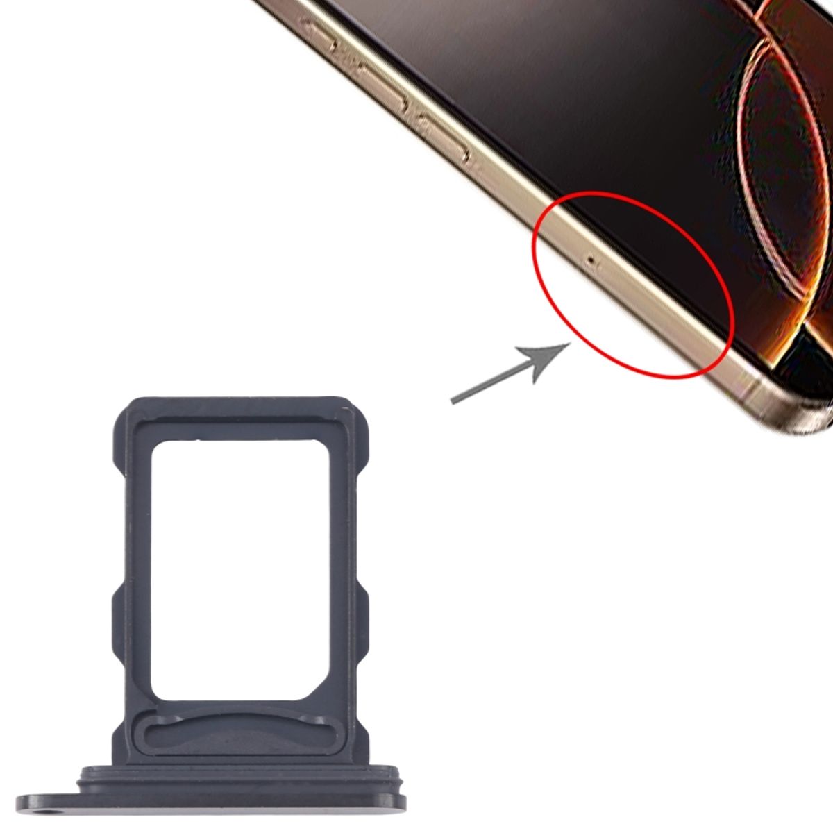 iPhone 16 Pro/16 Pro Max Simkortshållare - Svart