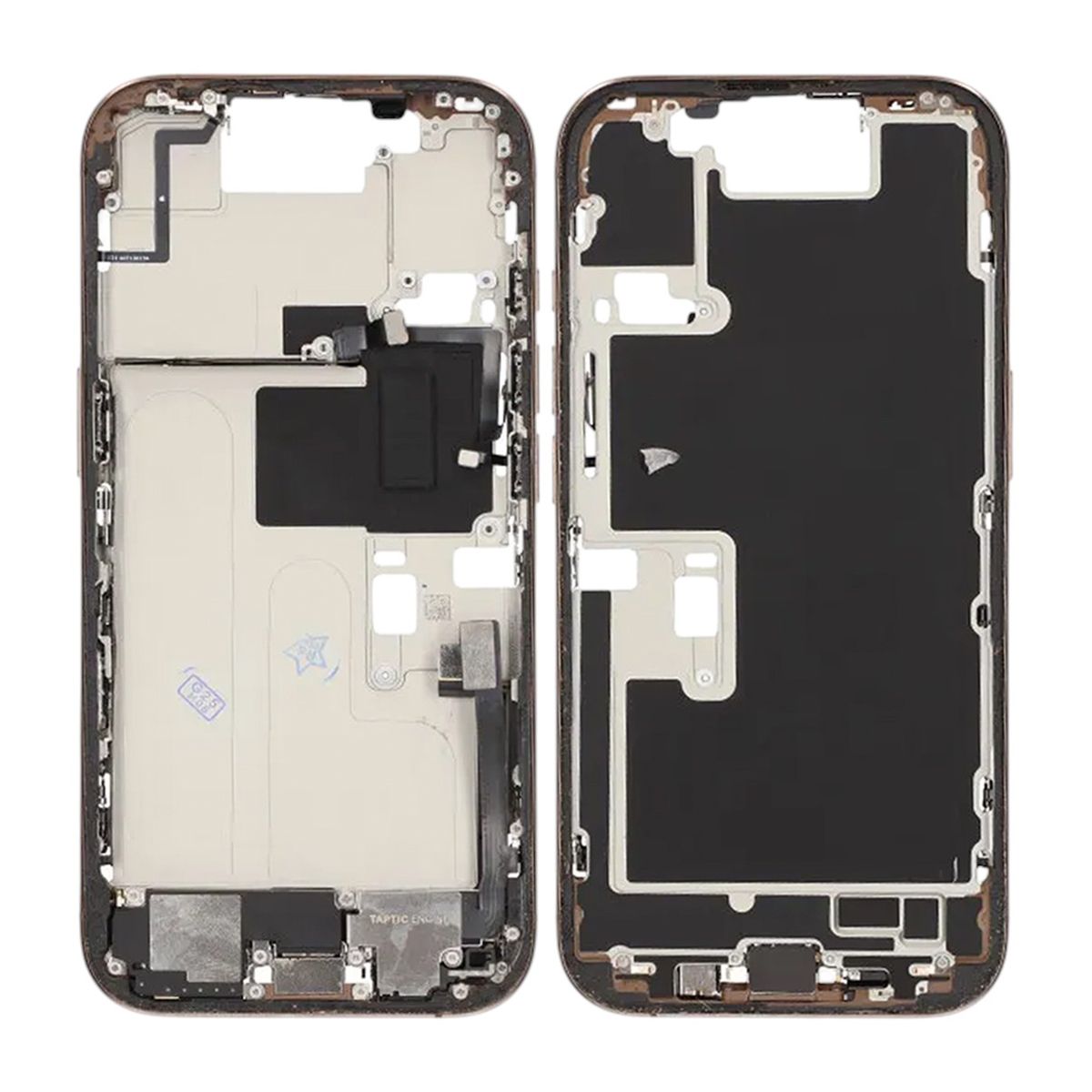 Mittenram med smådelar för iPhone 16 Pro - Sandfärgad Titan OEM