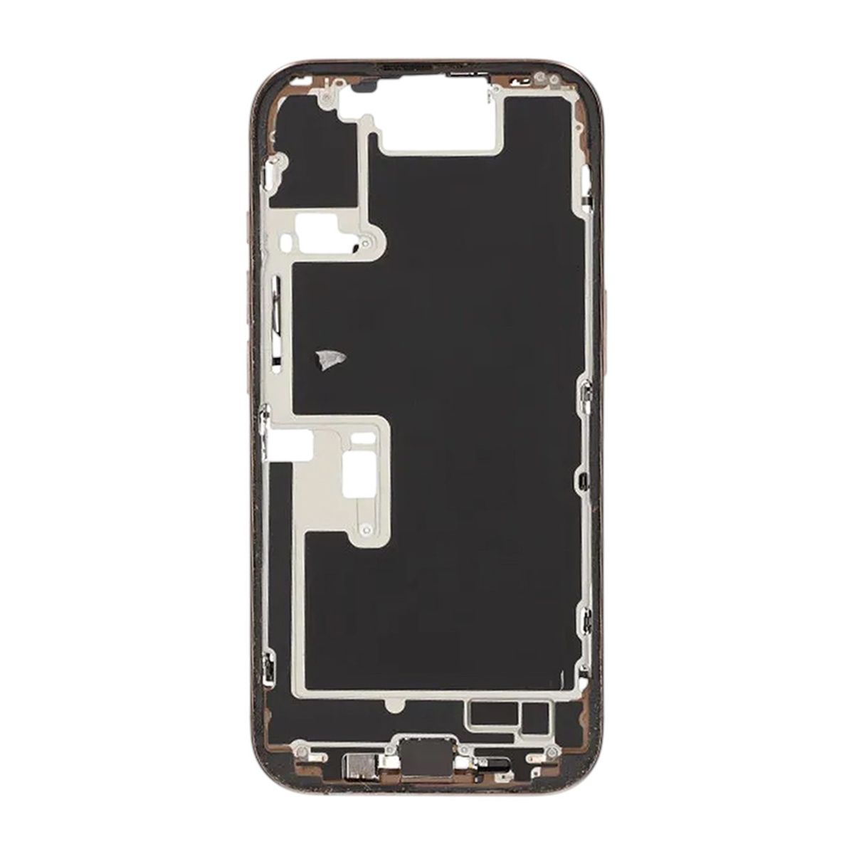 Mittenram med smådelar för iPhone 16 Pro - Sandfärgad Titan OEM