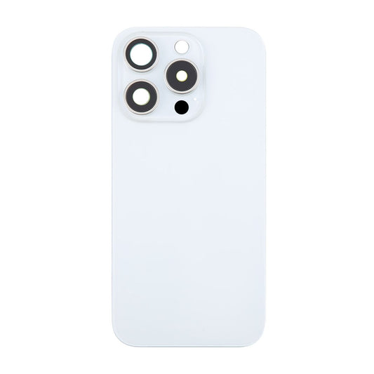 iPhone 16 Pro Max Baksida Glas med Magnet och Kameralins - Vit Titan