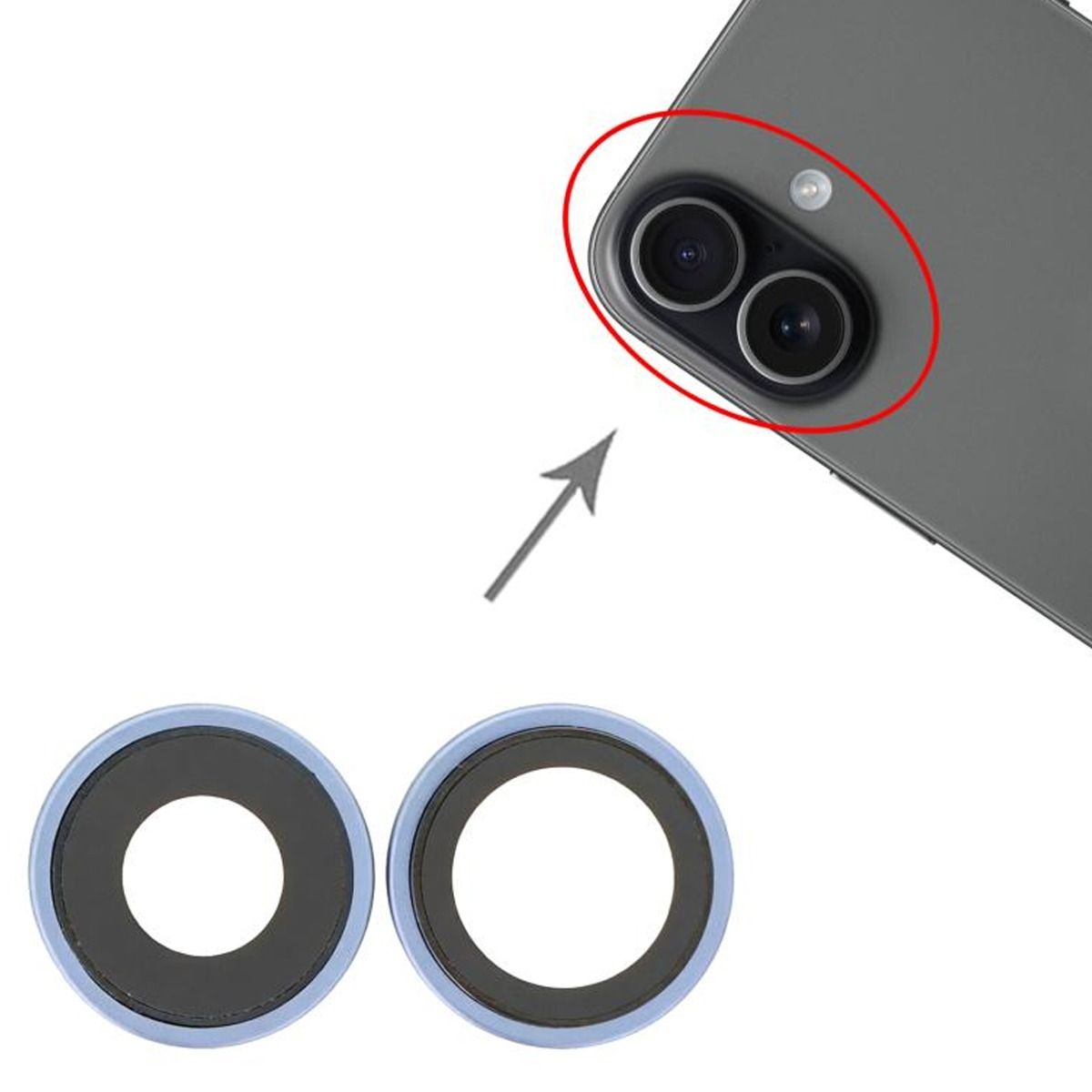 iPhone 17 Back Camera Lens + Bracket Blue