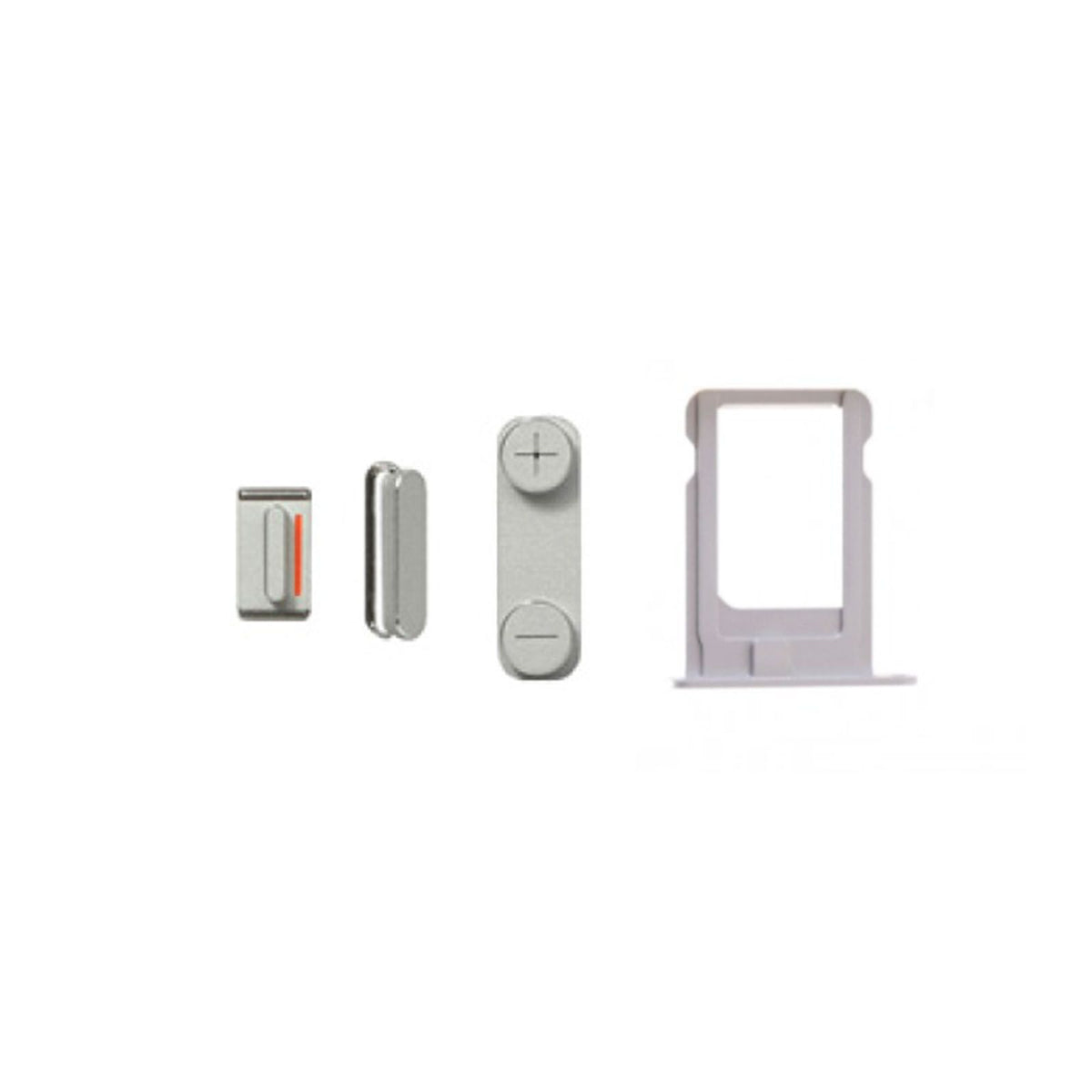 iPhone 5 Knappar Komplett med Simkortshållare - Silver