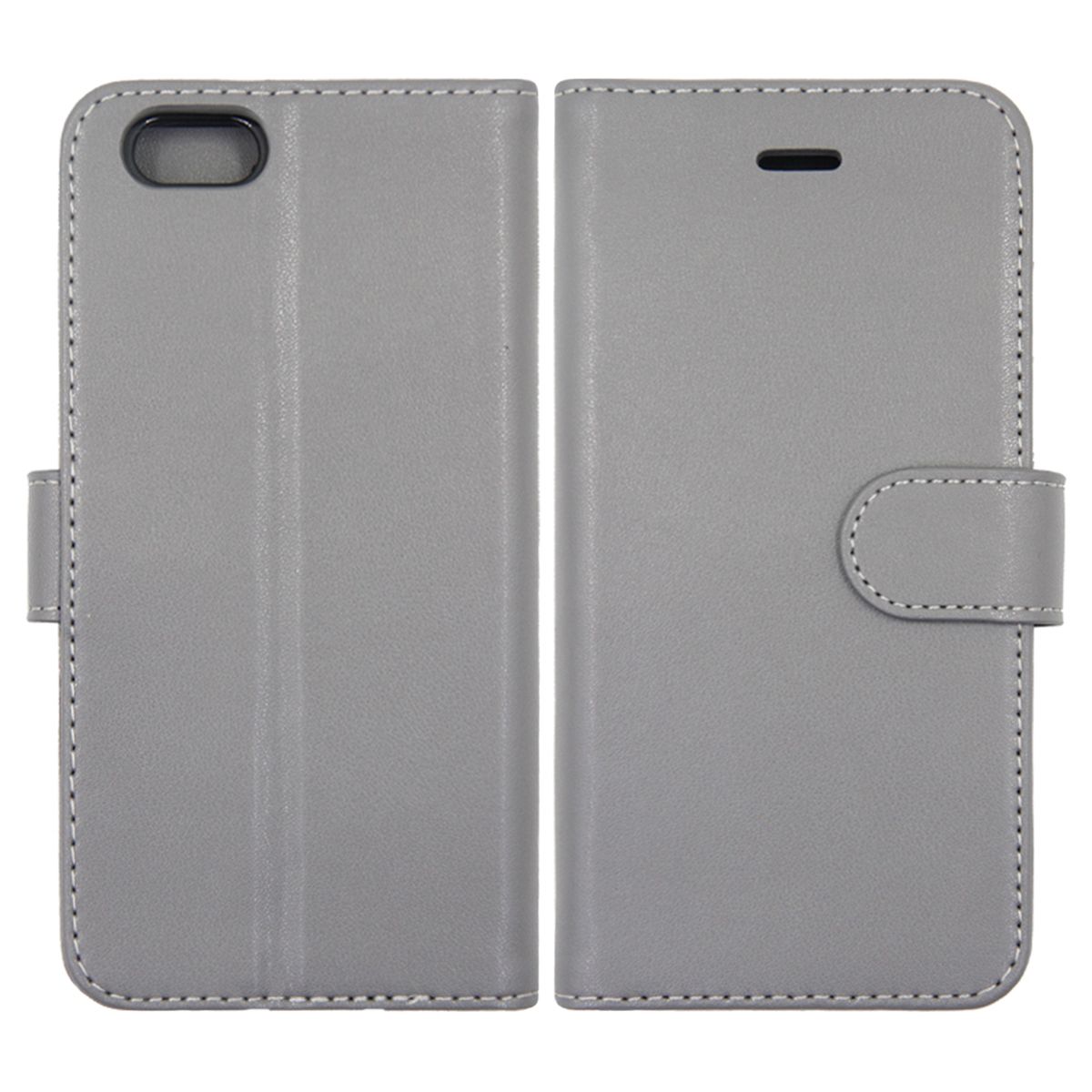 iPhone 6 och iPhone 6S Plånboksfodral Läder med Stativ - Grå
