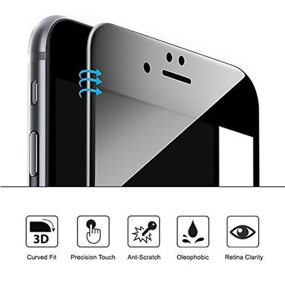Screen Protector iPhone 7/8 - Tempered Glass Black (bulk)
