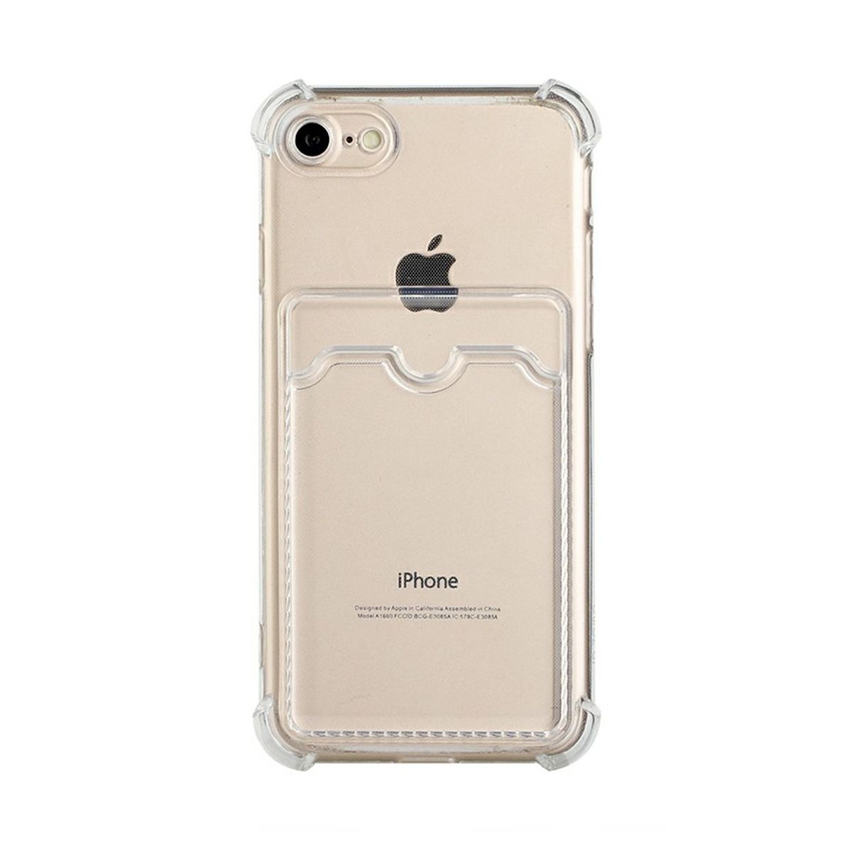 Shockproof Case with Card Holder iPhone 7/8/SE 2020/2022 - Transparent