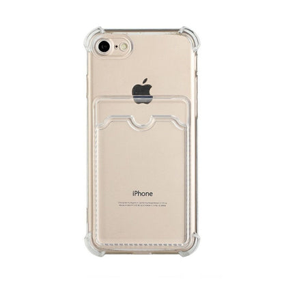 Shockproof Case with Card Holder iPhone 7/8/SE 2020/2022 - Transparent