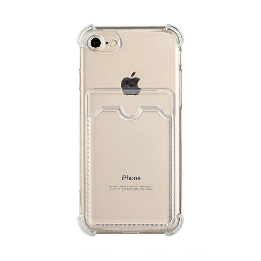 Shockproof Case with Card Holder iPhone 7/8/SE 2020/2022 - Transparent