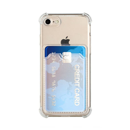Shockproof Case with Card Holder iPhone 7/8/SE 2020/2022 - Transparent