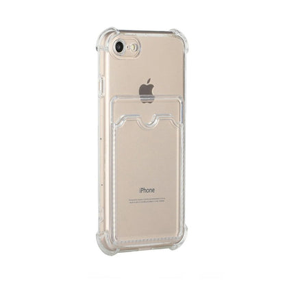 Shockproof Case with Card Holder iPhone 7/8/SE 2020/2022 - Transparent