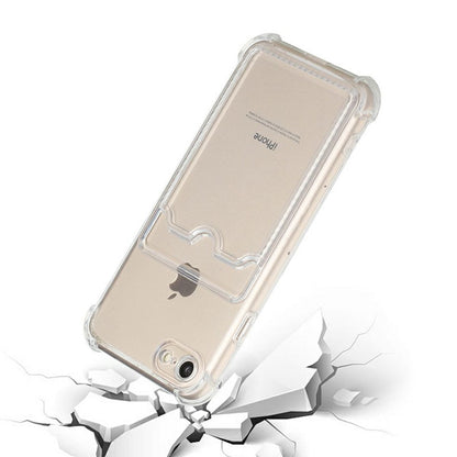 Shockproof Case with Card Holder iPhone 7/8/SE 2020/2022 - Transparent