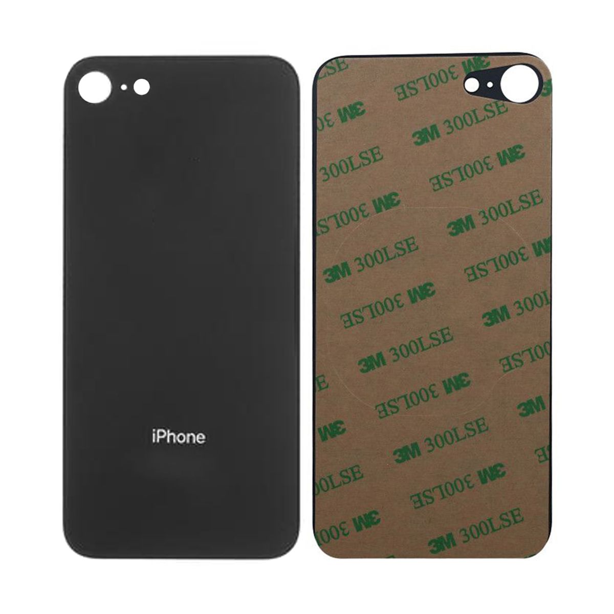iPhone 8 Back Cover OEM Black-Big Camera Hole Size