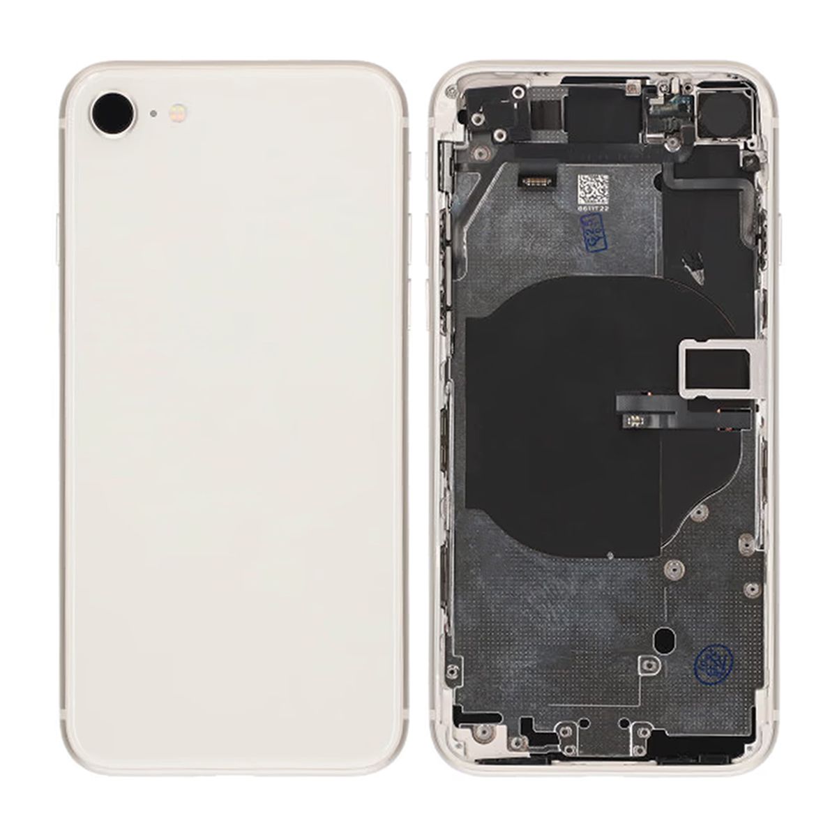 iPhone SE 2020 Baksida med Komplett Ram OEM - Vit