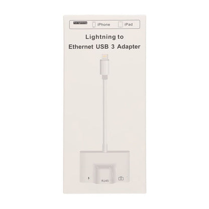 Lightning till Ethernet + Lighnting + USB A