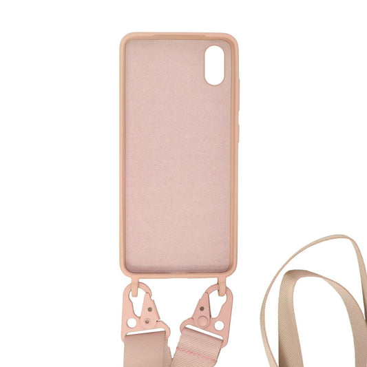 iPhone XS Max Silikonskal med Rem/Halsband - Rosa