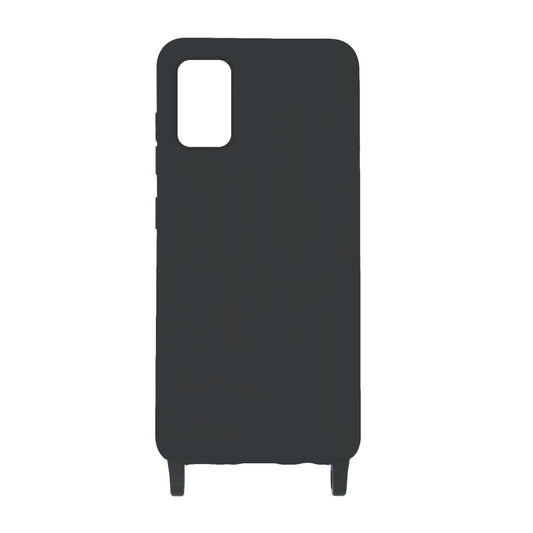 Samsung Galaxy A41 Silikonskal med Rem/Halsband - Svart