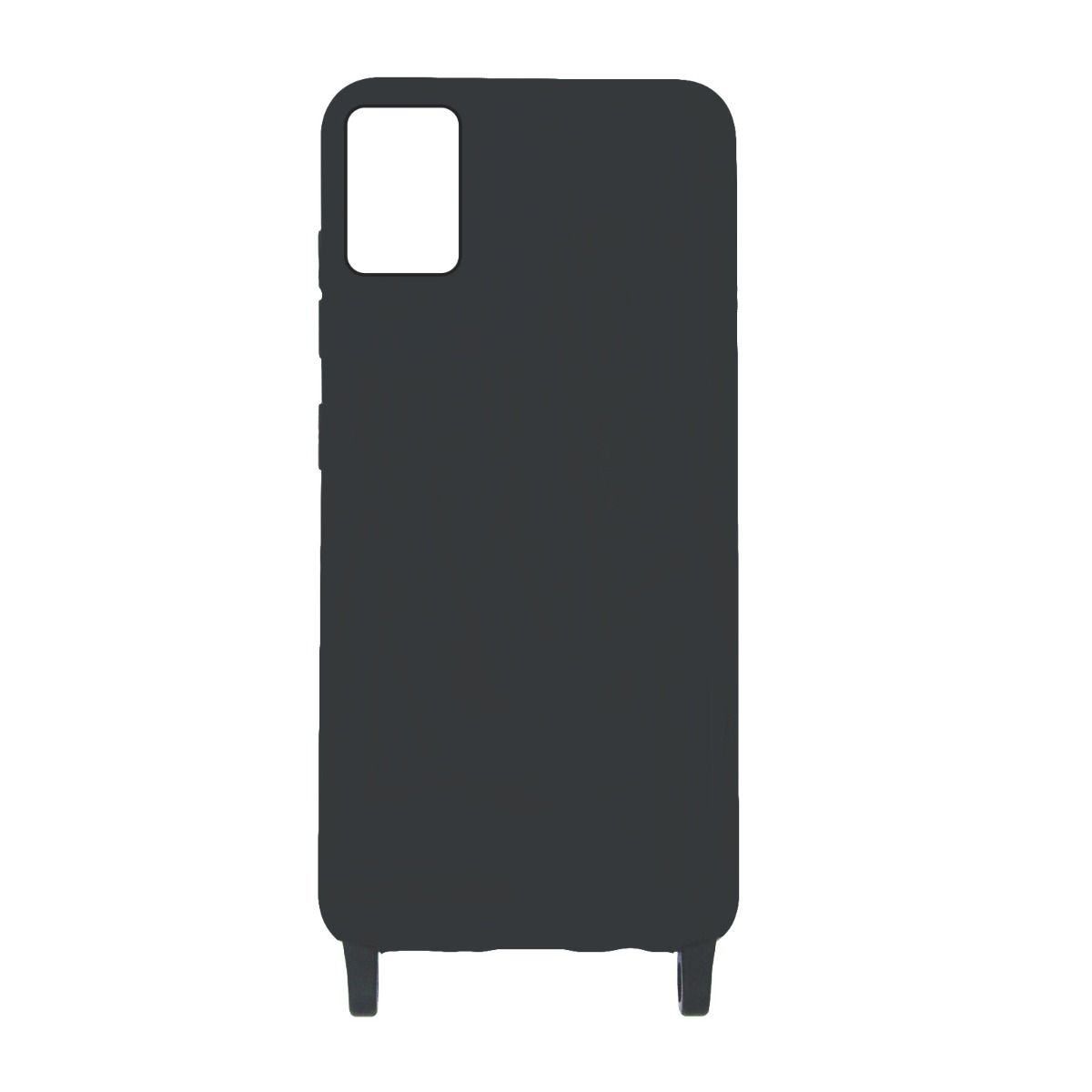 Silicone Strap and Necklace Case for Samsung Galaxy A71 - Black