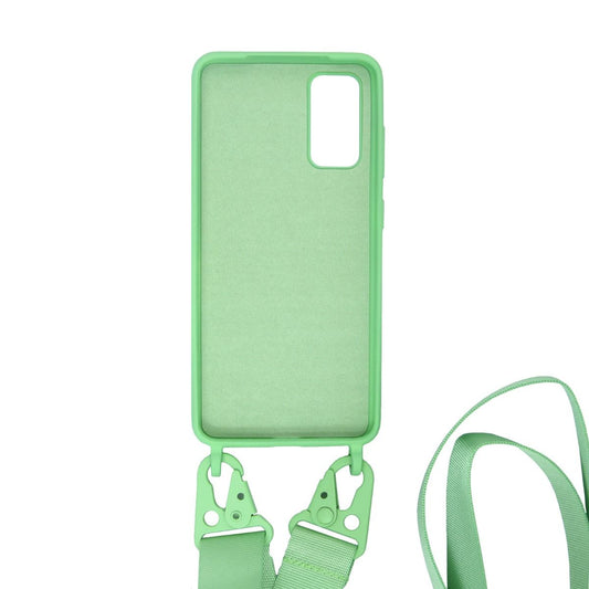 Samsung Galaxy 20 Silikonskal med Rem/Halsband - Grön