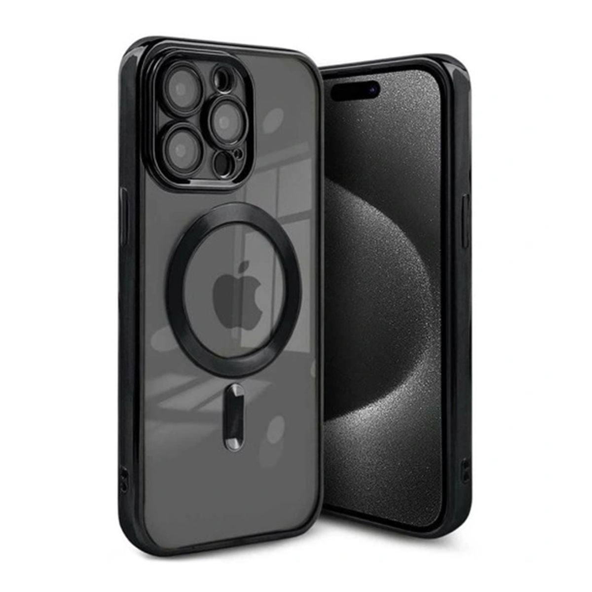 Luxury Phone Case with Magsafe iPhone 15 Pro - Black