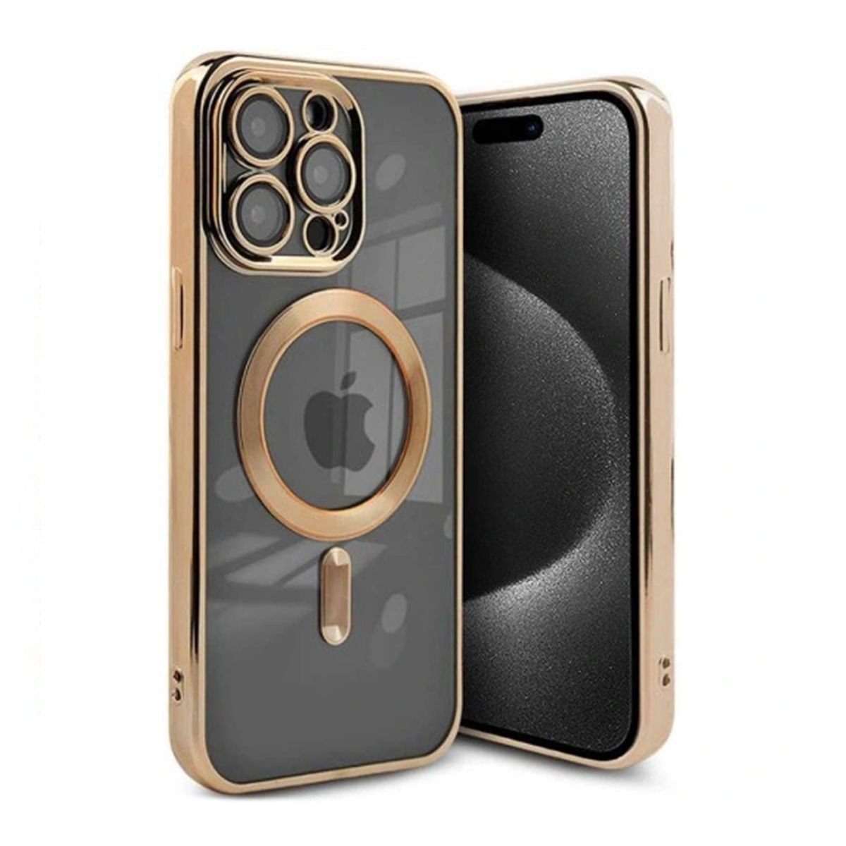 Luxury Phone Case with Magsafe iPhone 15 Pro Max - Gold