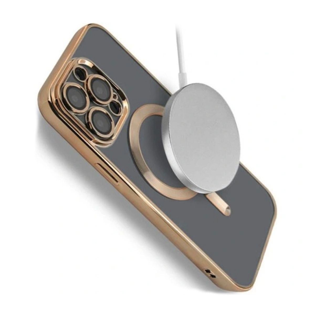 Luxury Phone Case with Magsafe iPhone 15 Pro Max - Gold