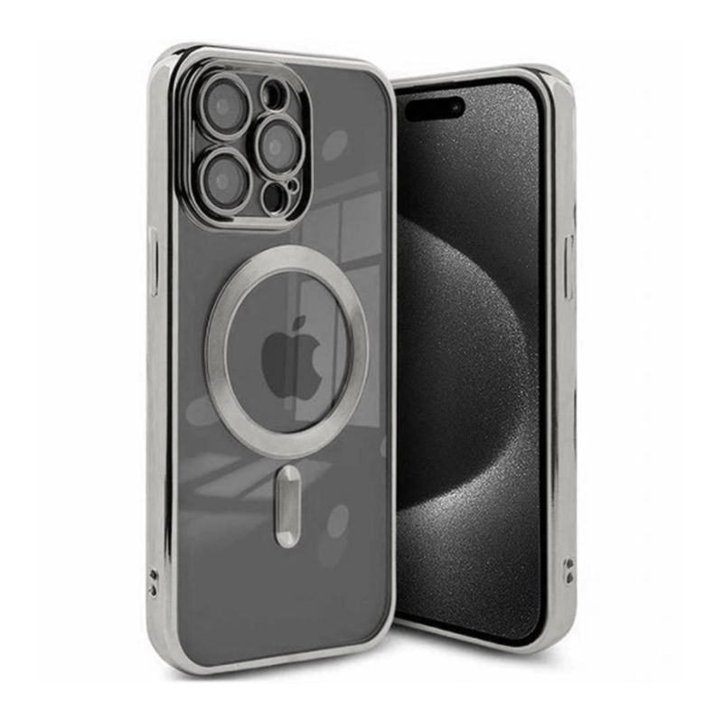 Luxury Mobilskal med Magsafe iPhone 15 Pro Max - Silver