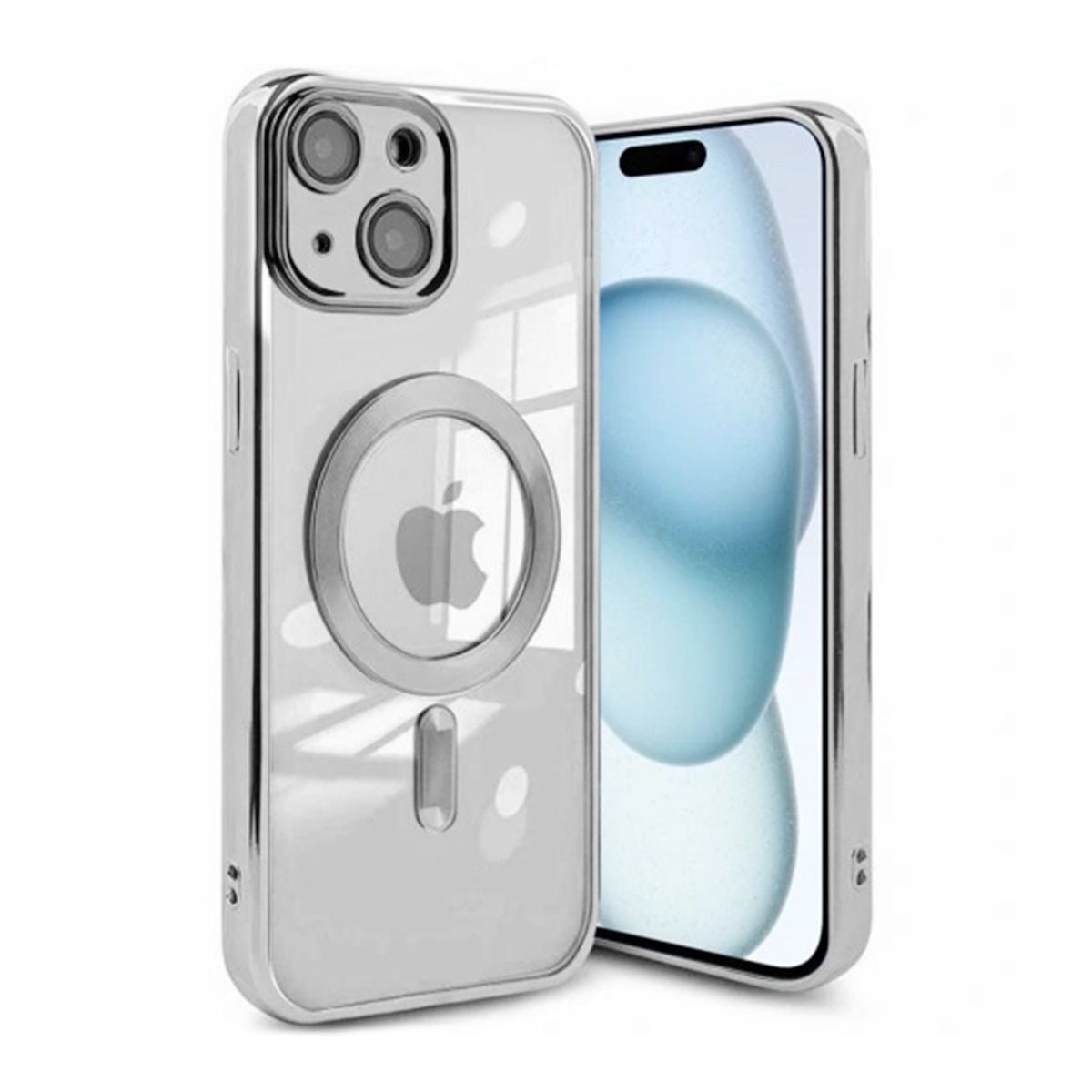Luxury Mobile Case with Magsafe iPhone 15 - Silver