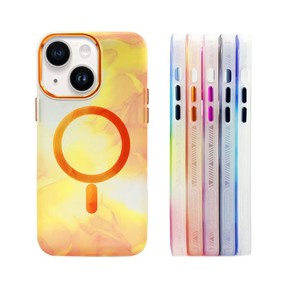 iPhone 13 MagSafe Mobile Case - Orange Abstract