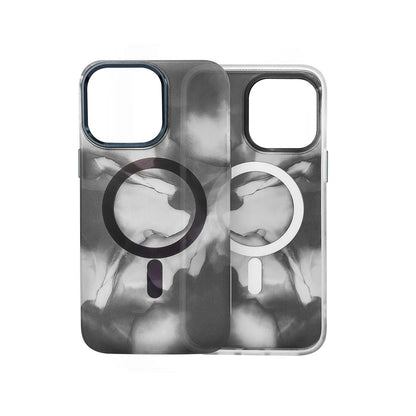 iPhone 14 MagSafe Mobile Case - Gray Abstract