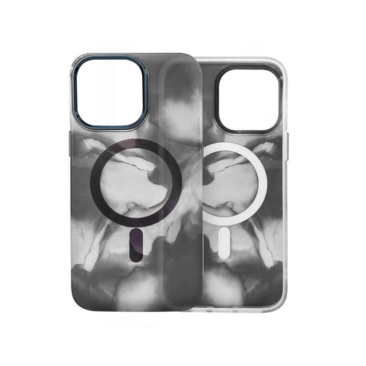 iPhone 14 MagSafe Mobile Case - Gray Abstract